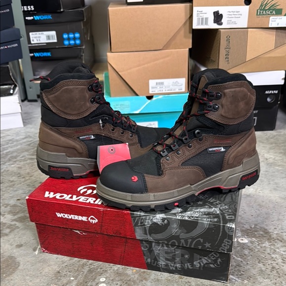 Wolverine Legend Mens SZ 8 Durashock Work Boots NEW Waterproof Carbonmax 6” - Picture 1 of 12